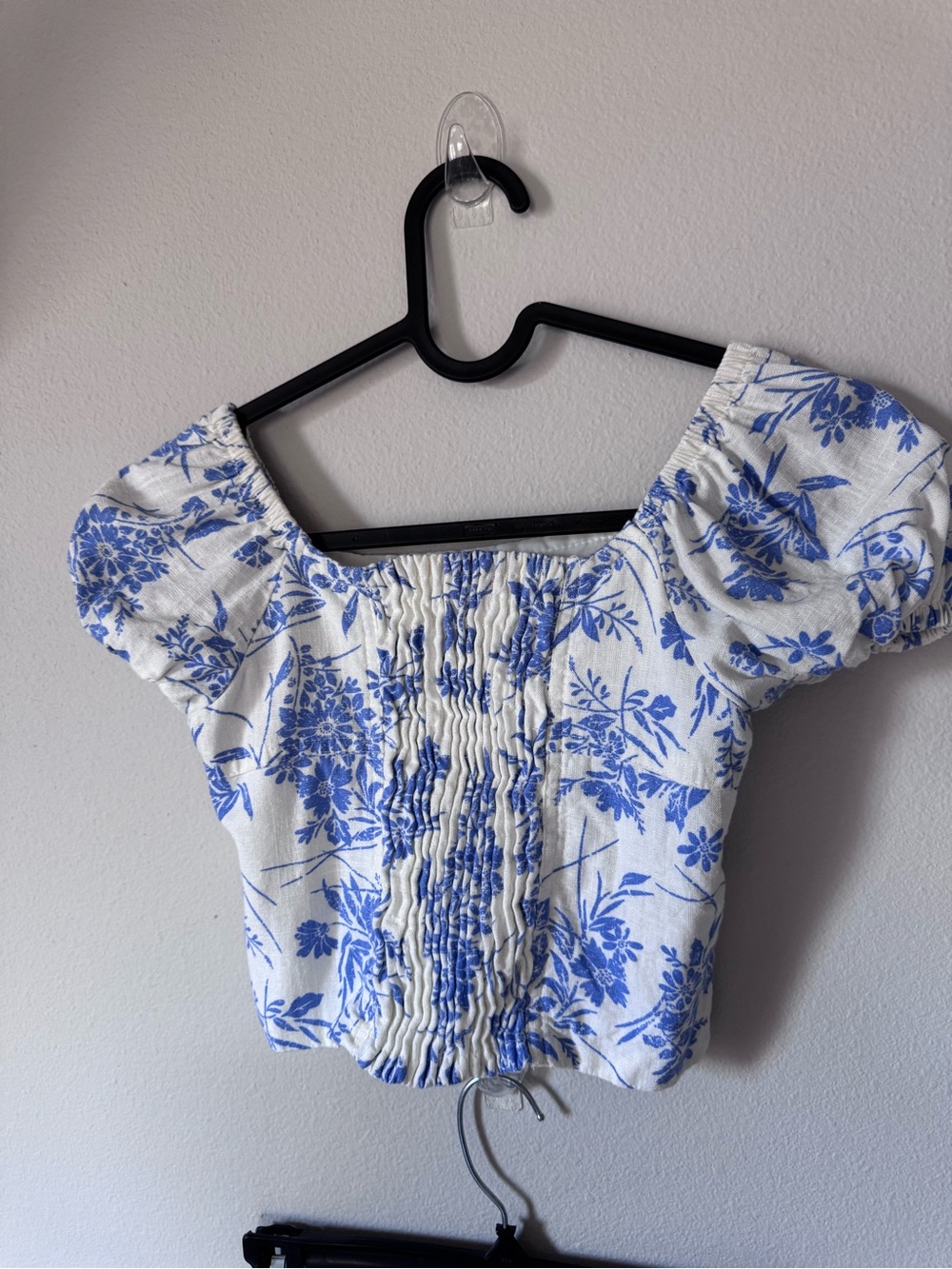 Paisley Lane blue floral 2pc Crop Top & Harem Pants Set Girls Size 8 - Picture 5 of 15